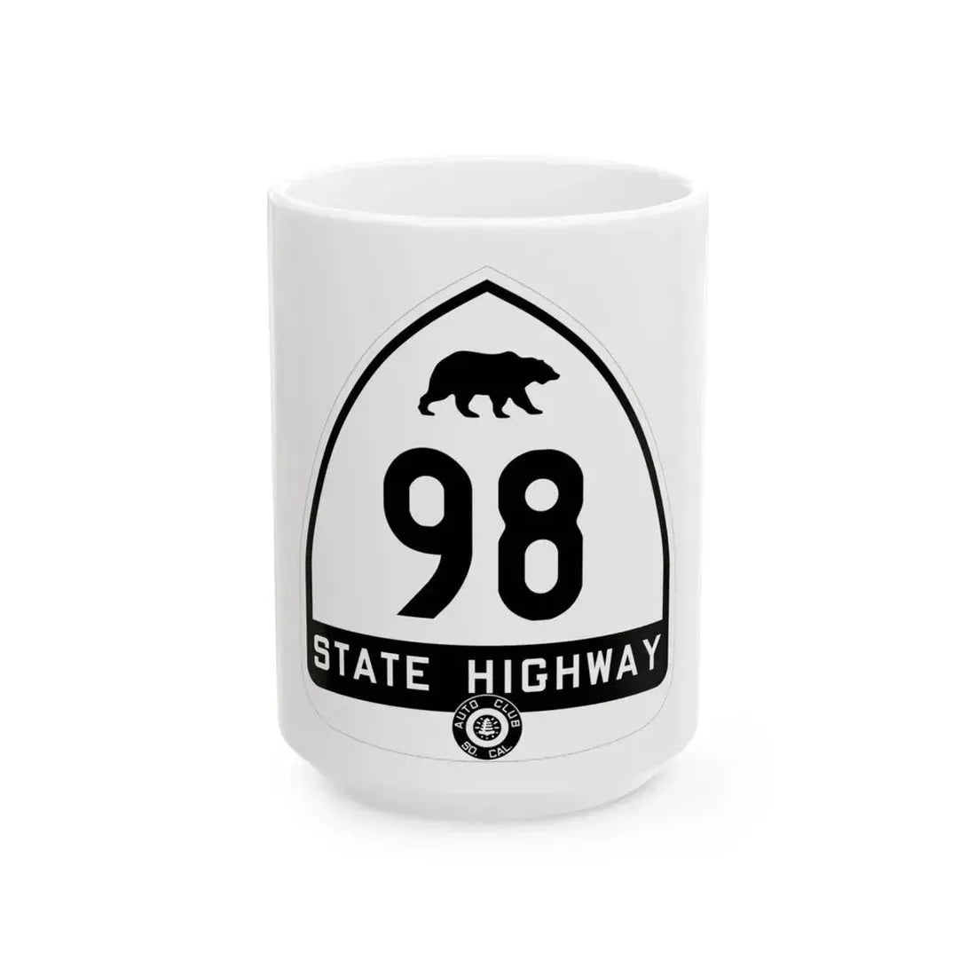 California 98 1934 S (California) (Road Sign) White Coffee Mug 15oz - Go Mug Yourself