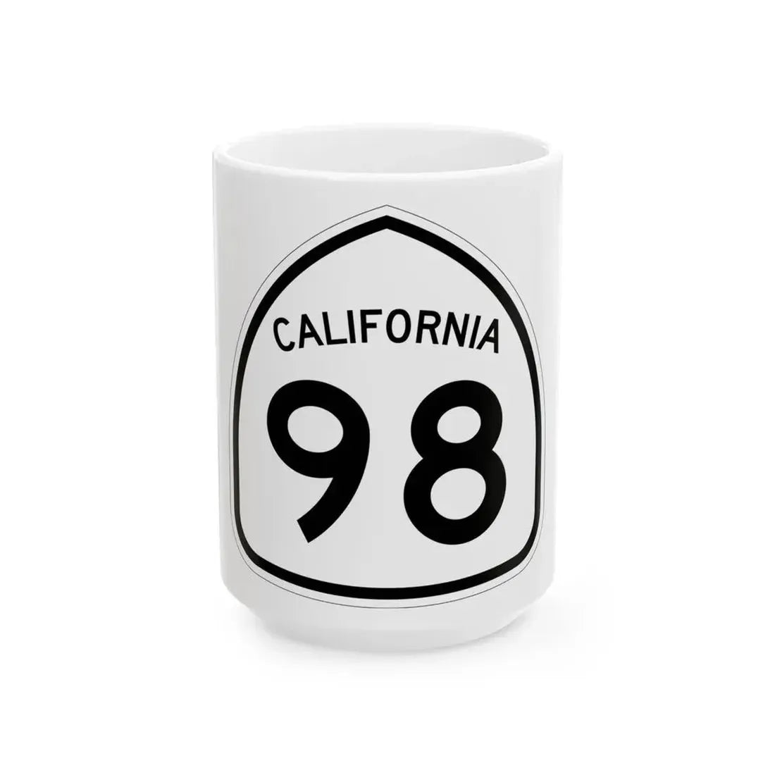 California 98 1957 (California) (Road Sign) White Coffee Mug 15oz - Go Mug Yourself