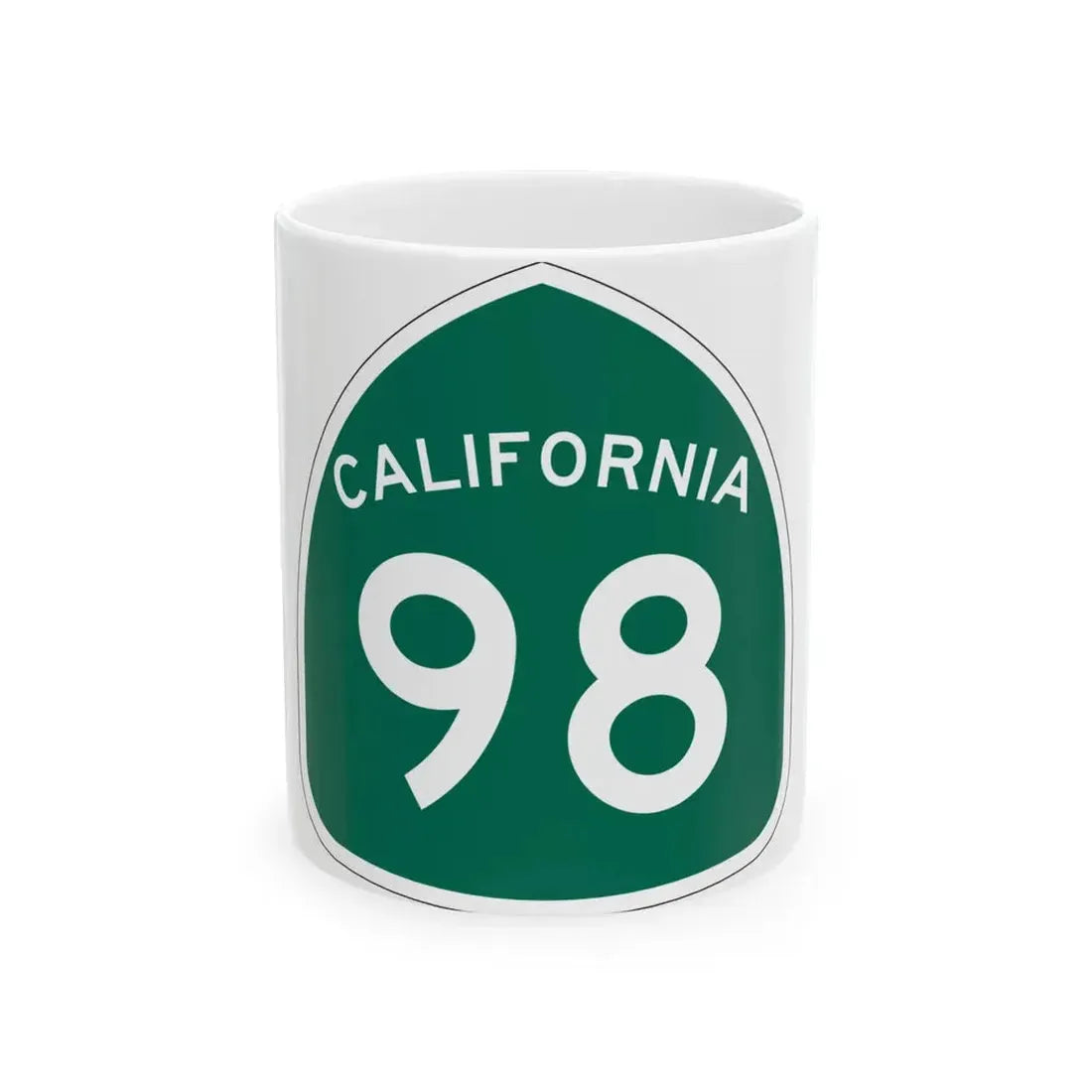 California 98 (California) (Road Sign) White Coffee Mug 11oz - Go Mug Yourself