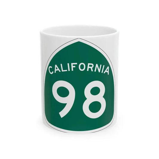 California 98 (California) (Road Sign) White Coffee Mug 11oz - Go Mug Yourself