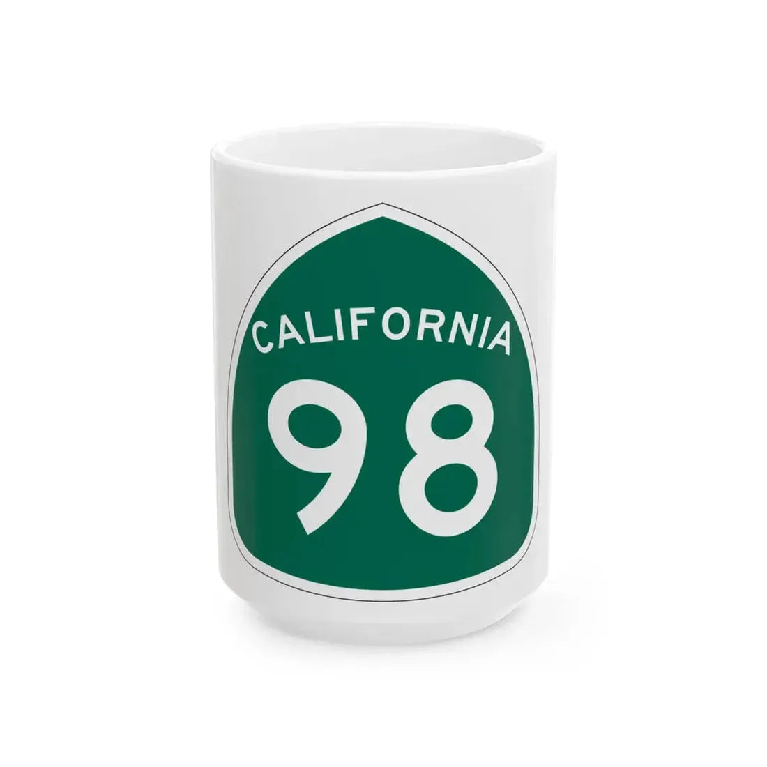 California 98 (California) (Road Sign) White Coffee Mug 15oz - Go Mug Yourself