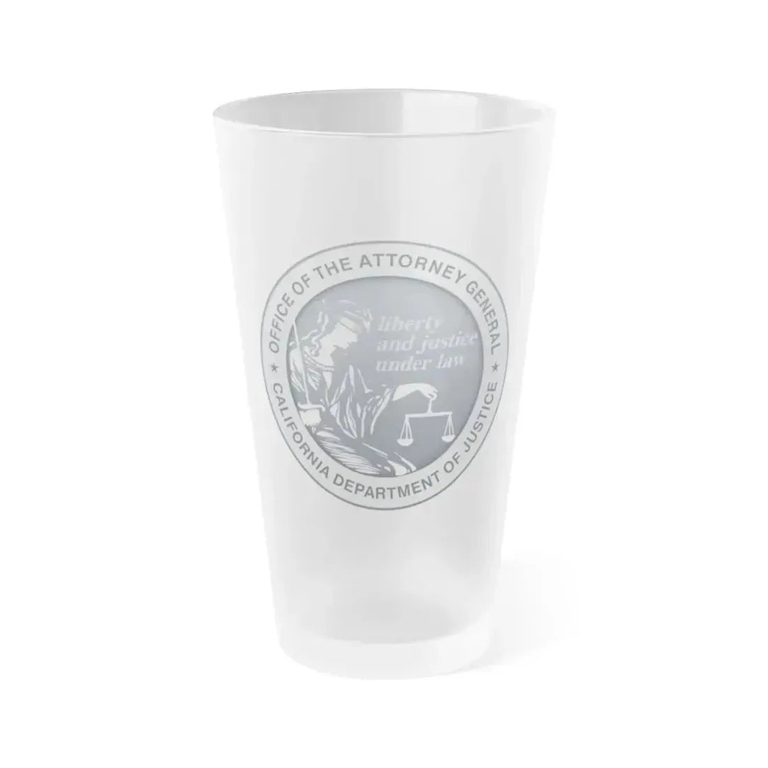 California Department of Justice - Frosted Pint Glass 16oz 16oz Frosted - Go Mug Yourself