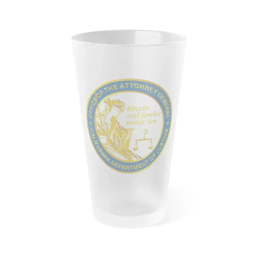 California Department of Justice v2 - Frosted Pint Glass 16oz 16oz Frosted - Go Mug Yourself