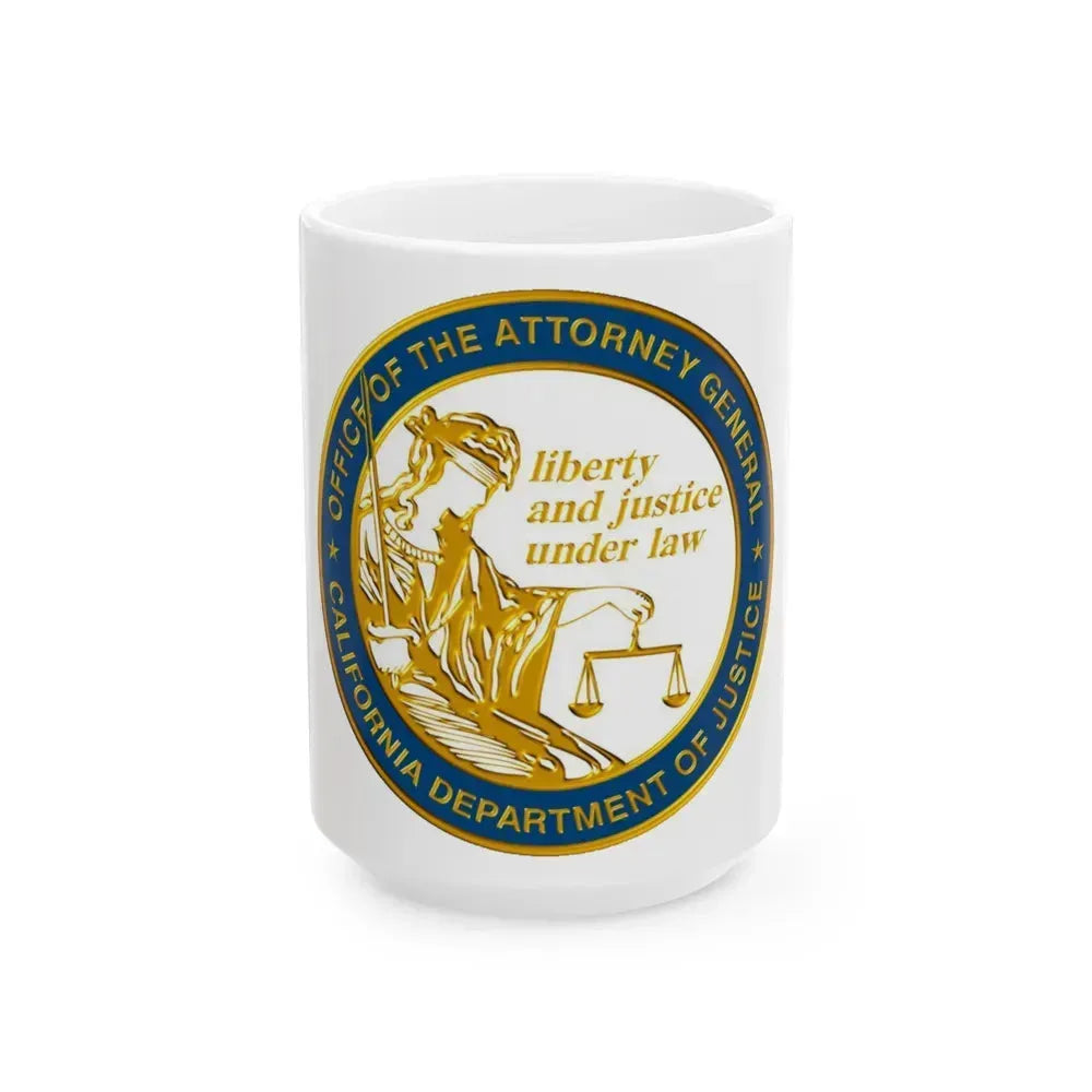 California Department of Justice v2 - White Coffee Mug 15oz - Go Mug Yourself