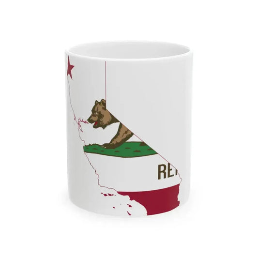 California Flagmap (United States) White Coffee Mug 11oz - Go Mug Yourself