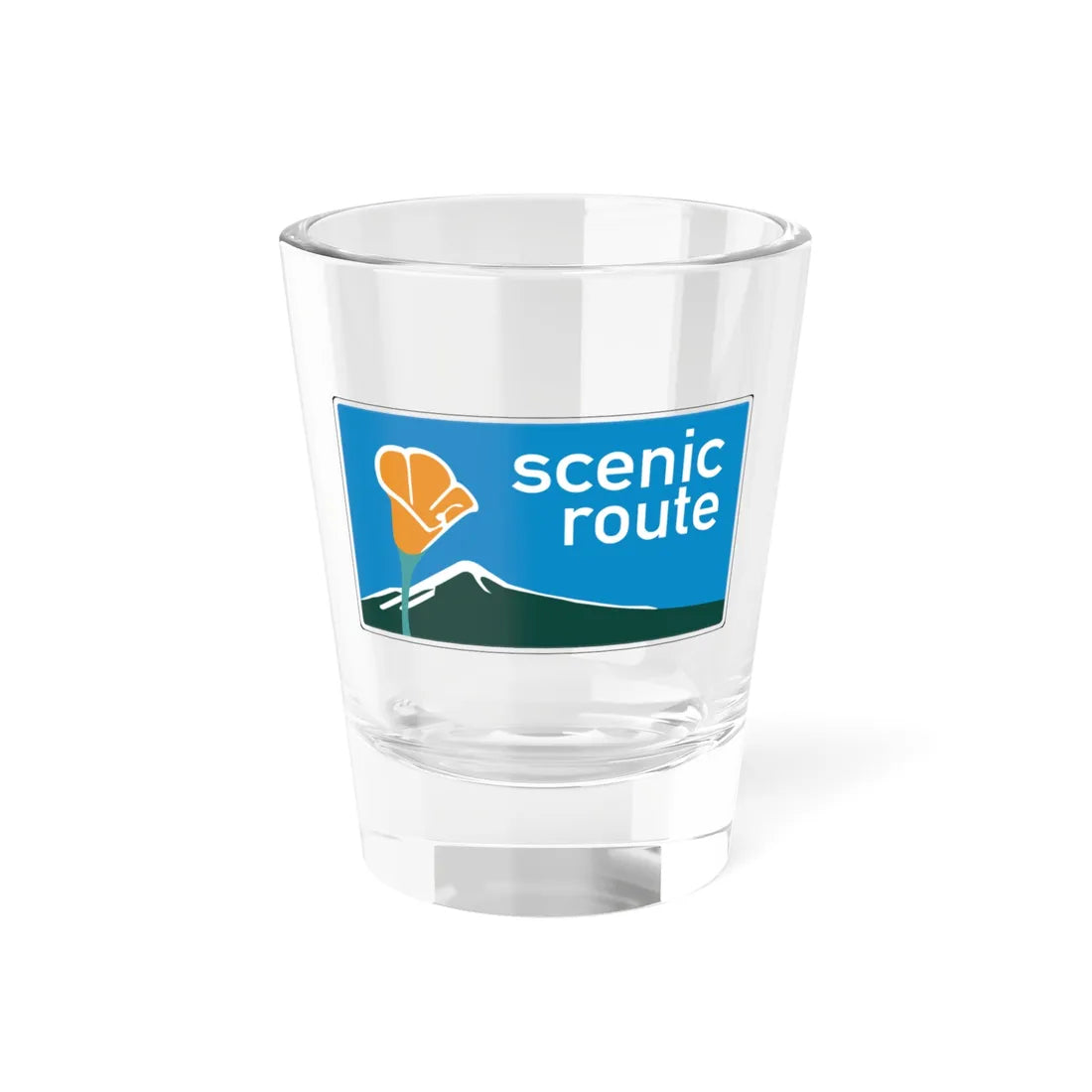 California Scenic Large (California) (Road Sign) Shot Glass 1.5oz 1.5oz - Go Mug Yourself