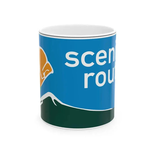 California Scenic Large (California) (Road Sign) White Coffee Mug 11oz - Go Mug Yourself
