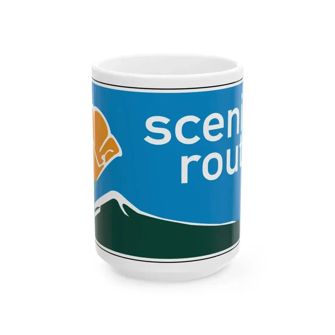 California Scenic Large (California) (Road Sign) White Coffee Mug 15oz - Go Mug Yourself