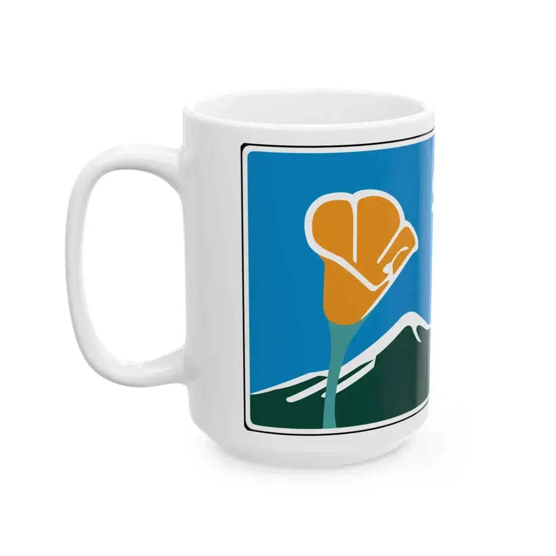 California Scenic Large (California) (Road Sign) White Coffee Mug - Go Mug Yourself