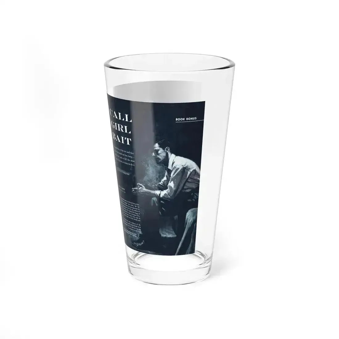 Call Girl Bait, Male magazine, February 1957 (Magazine Illustration) Pint Glass 16oz - Go Mug Yourself