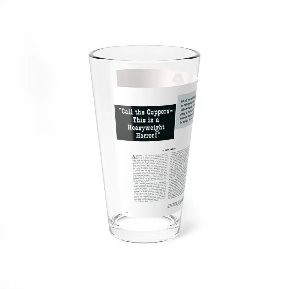 Call the Coppers - This is a Heaviweight Horror, Stag, January 1960 (Magazine Illustration) Pint Glass 16oz - Go Mug Yourself