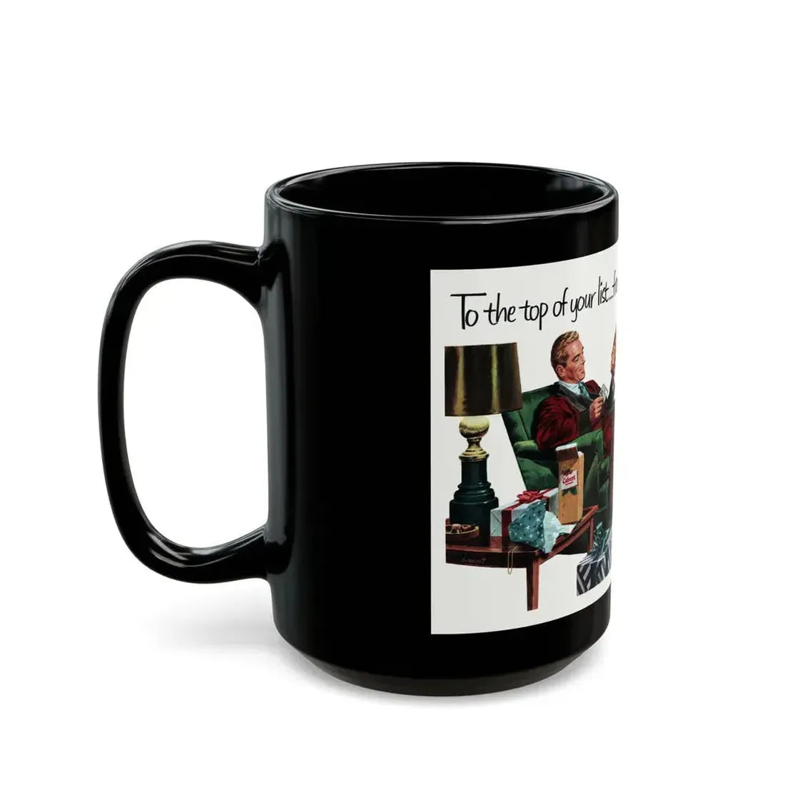 Calvert Whiskey ad, Collier's, December 13, 1952 - Black Coffee Mug - Go Mug Yourself