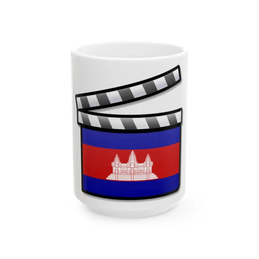 Cambodia film clapperboard (Cambodia) White Coffee Mug 15oz - Go Mug Yourself