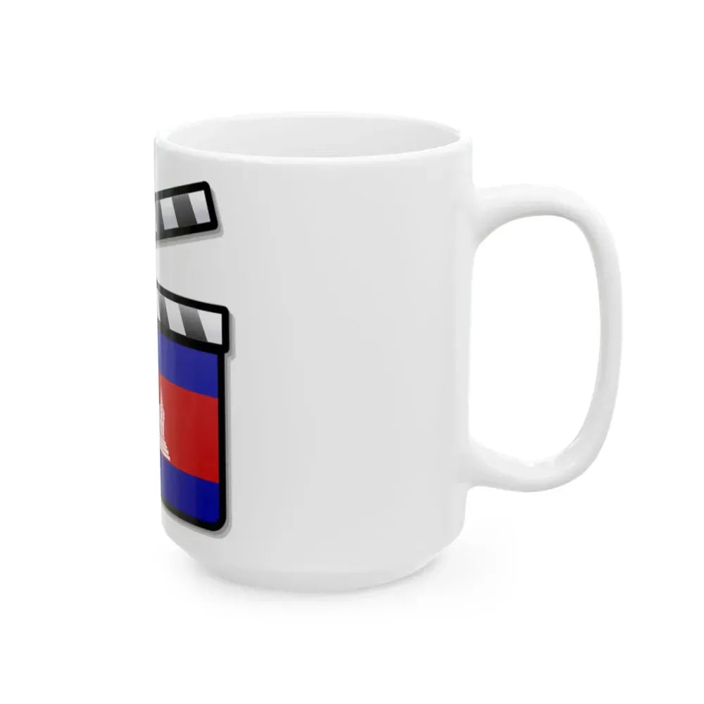 Cambodia film clapperboard (Cambodia) White Coffee Mug - Go Mug Yourself