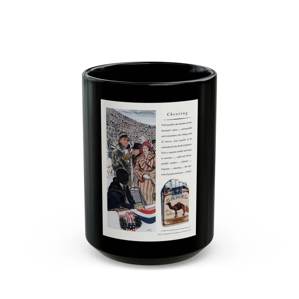 Camel ad, Cosmopolitan, December 1929 - Black Coffee Mug 15oz - Go Mug Yourself