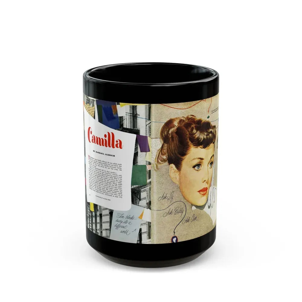 Camilla, Good Housekeeping, June 1949 - Black Coffee Mug 15oz - Go Mug Yourself