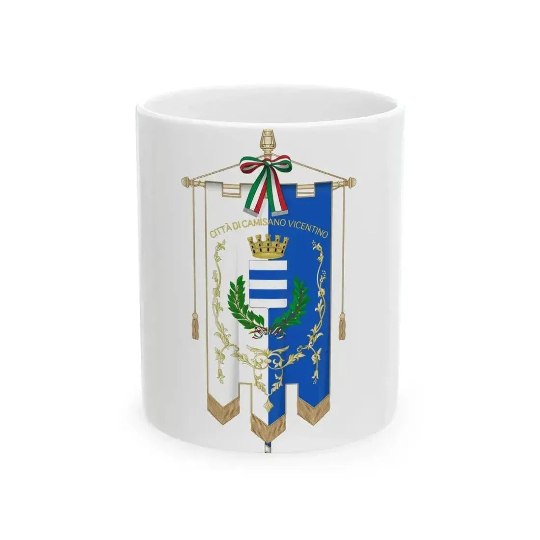 Camisano Vicentino-Gonfalone (Italy) White Coffee Mug 11oz - Go Mug Yourself