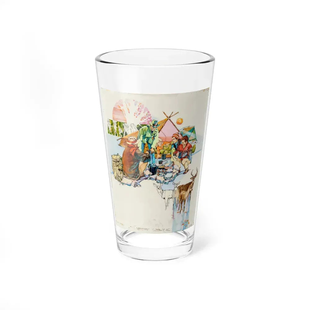 Camping Adventure Illustration (Magazine Illustration) Pint Glass 16oz 16oz - Go Mug Yourself