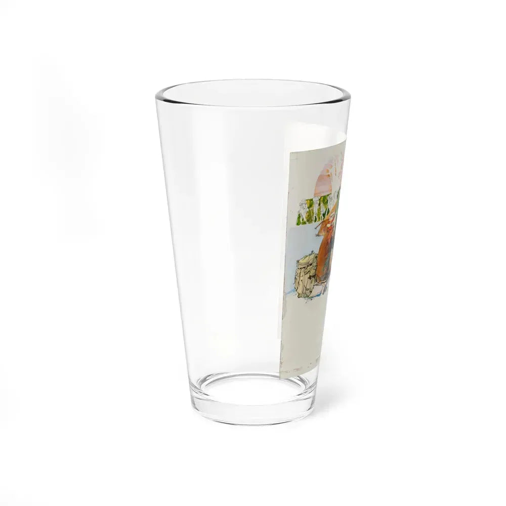 Camping Adventure Illustration (Magazine Illustration) Pint Glass 16oz - Go Mug Yourself