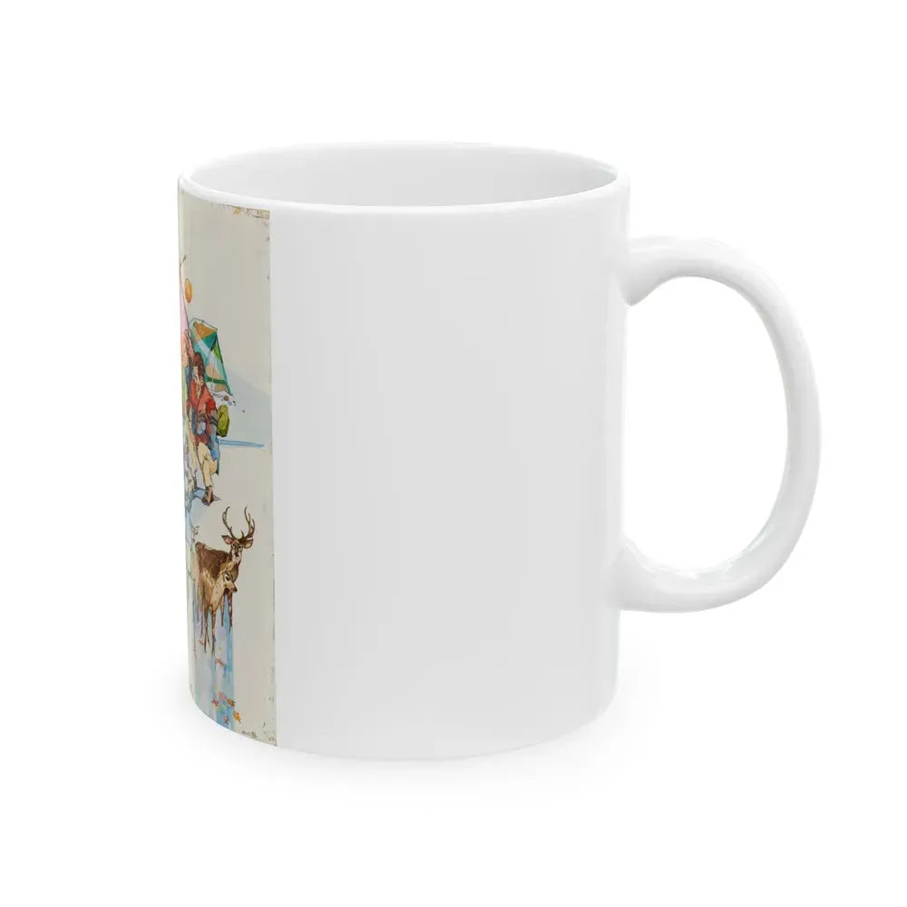 Camping Adventure Illustration - White Coffee Mug - Go Mug Yourself