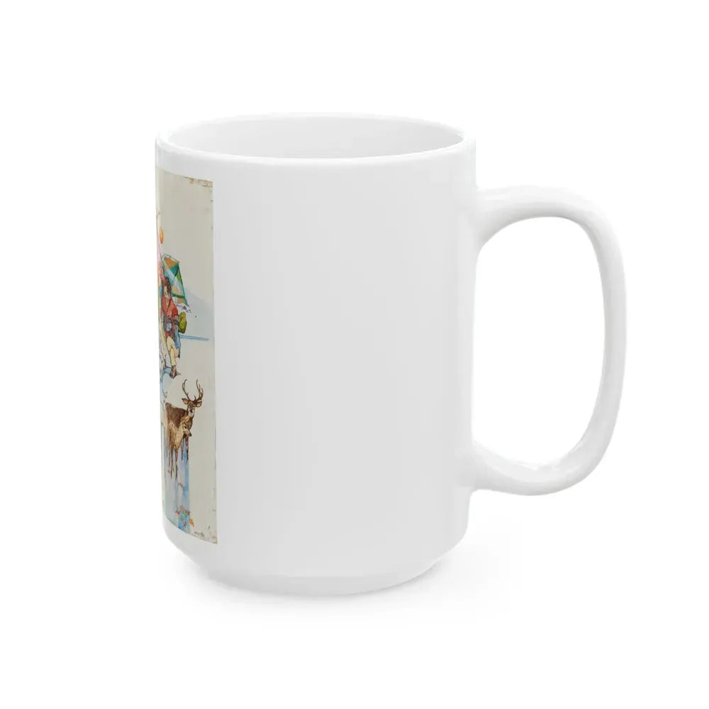 Camping Adventure Illustration - White Coffee Mug - Go Mug Yourself