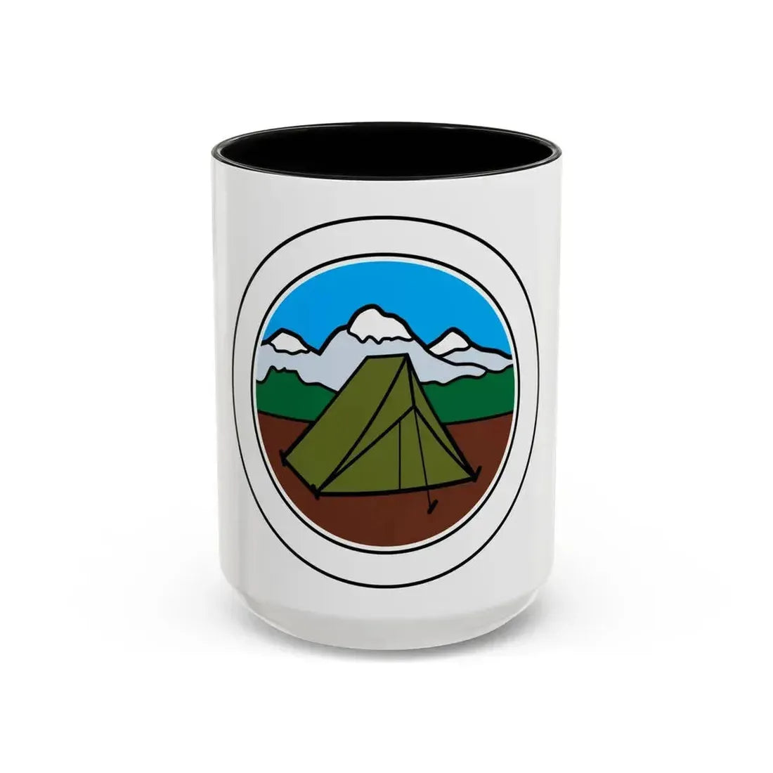 Camping (Boy Scout Merit Badge) Accent Coffee Mug 15oz Black - Go Mug Yourself