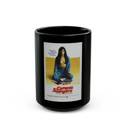 CAMPUS SWINGERS 1972 Movie Poster - Black Coffee Mug 15oz - Go Mug Yourself