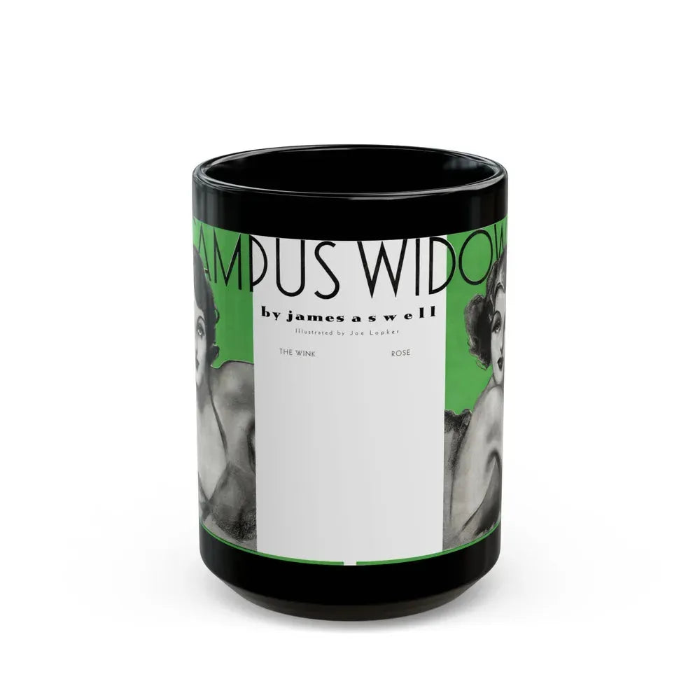 Campus Widows, College Humor and Sense, December 1933 - Black Coffee Mug 15oz - Go Mug Yourself