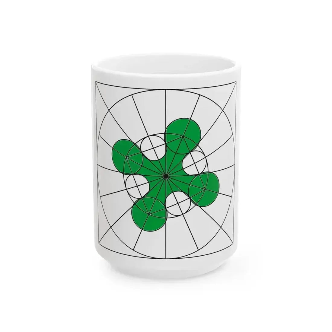 Camunian rose geometry (Italy) White Coffee Mug 15oz - Go Mug Yourself