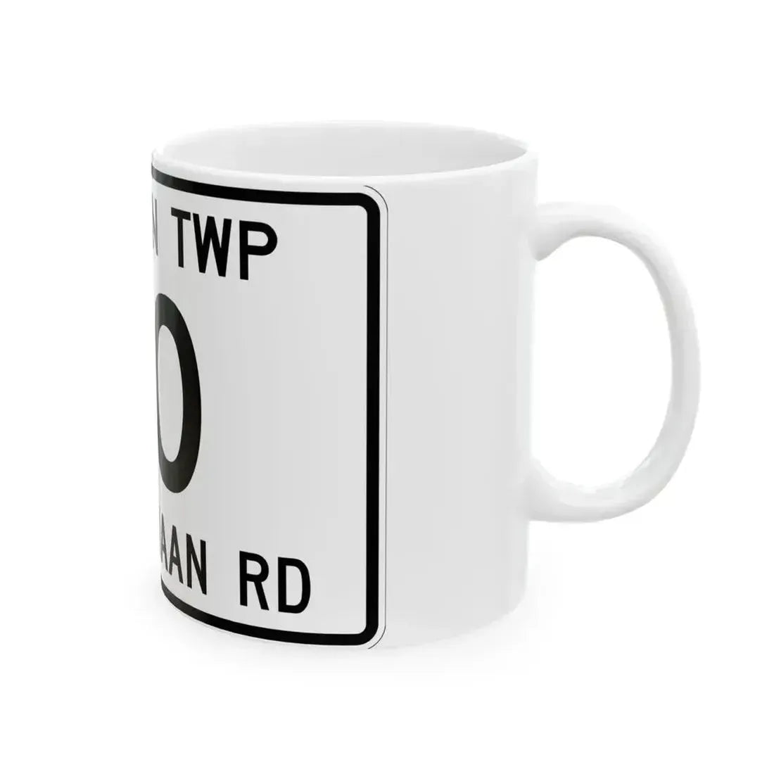 Canaan Township Route 60 Morrow County Ohio (Ohio) (Road Sign) White Coffee Mug - Go Mug Yourself