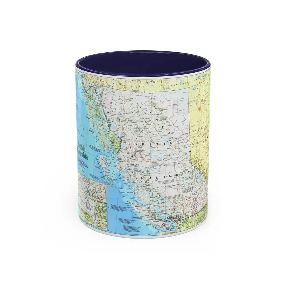 Canada - British Columbia 1 (1992) (Map) Accent Coffee Mug 11oz Navy - Go Mug Yourself