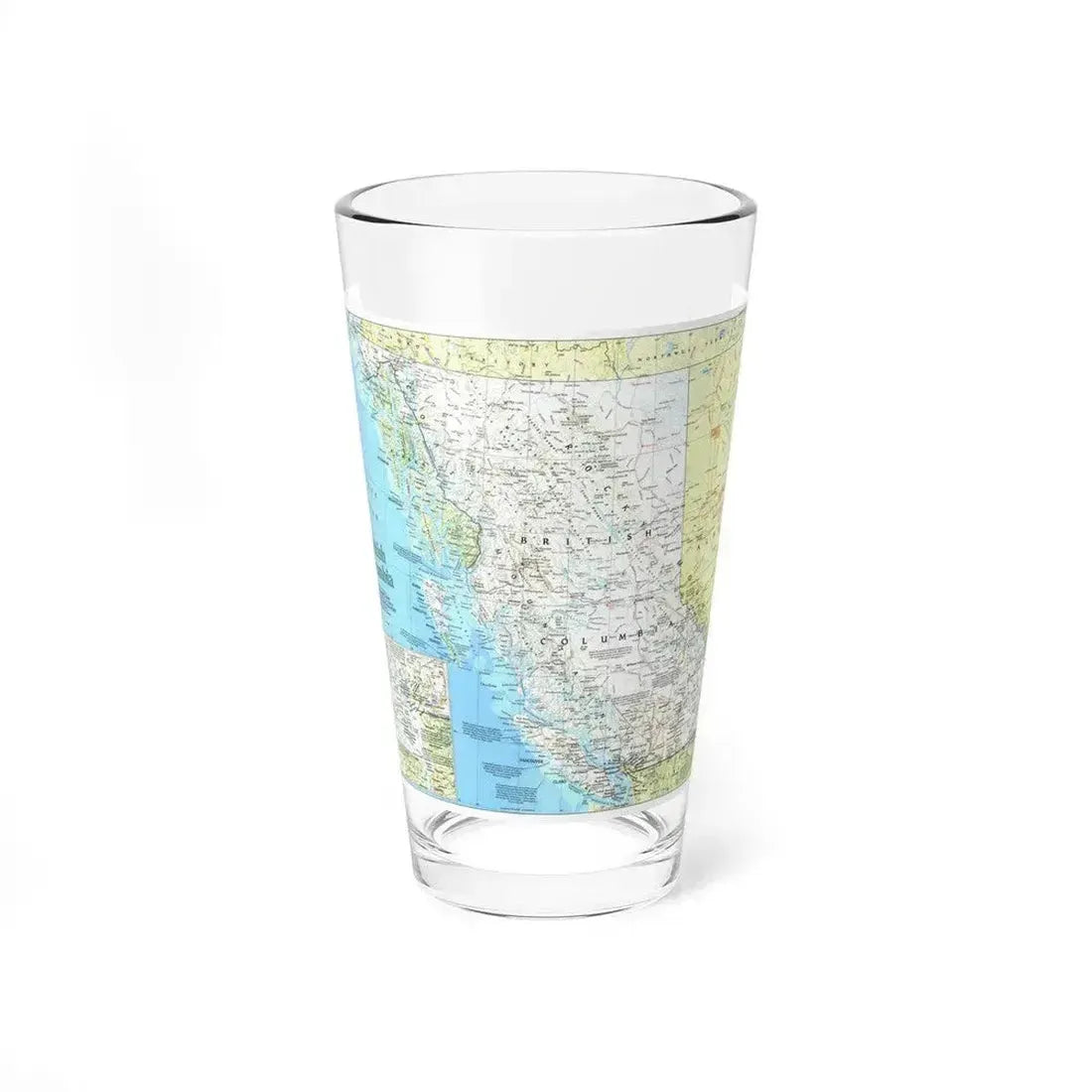 Canada - British Columbia 1 (1992) (Map) Pint Glass 16oz 16oz - Go Mug Yourself