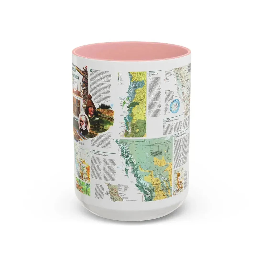 Canada - British Columbia 2 (1992) (Map) Accent Coffee Mug 15oz Pink - Go Mug Yourself