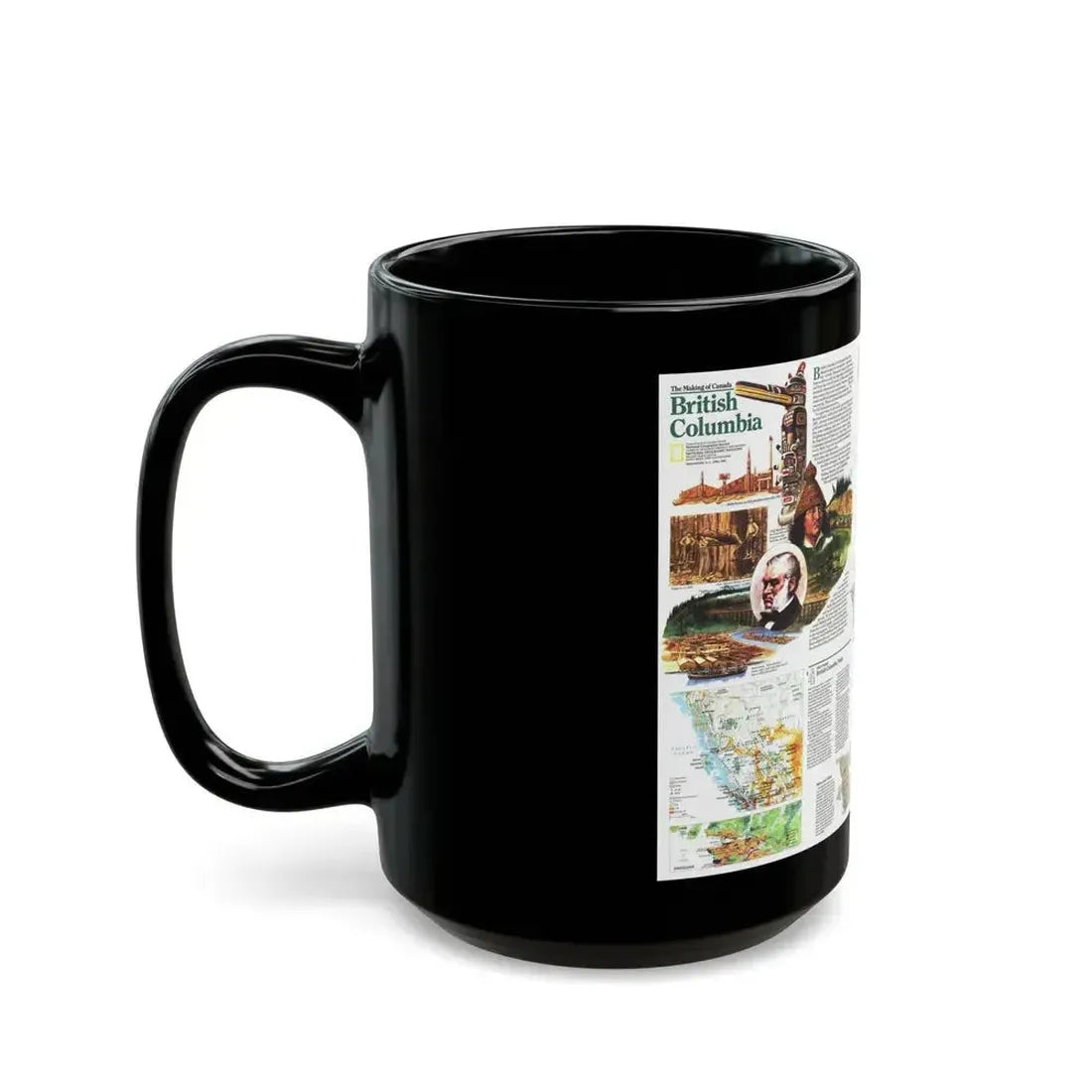 Canada - British Columbia 2 (1992) (Map) Black Coffee Mug - Go Mug Yourself