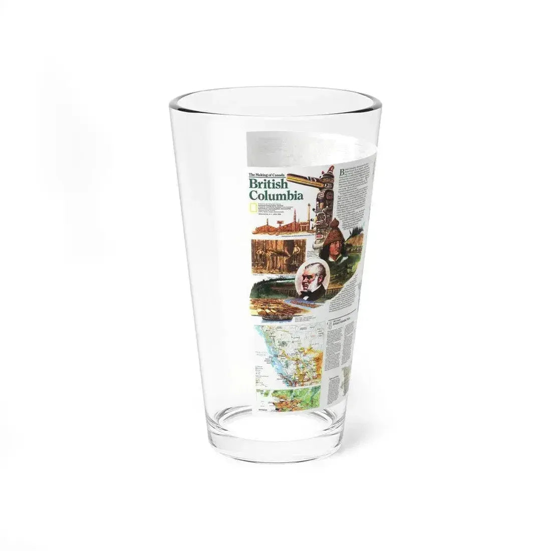 Canada - British Columbia 2 (1992) (Map) Pint Glass 16oz - Go Mug Yourself