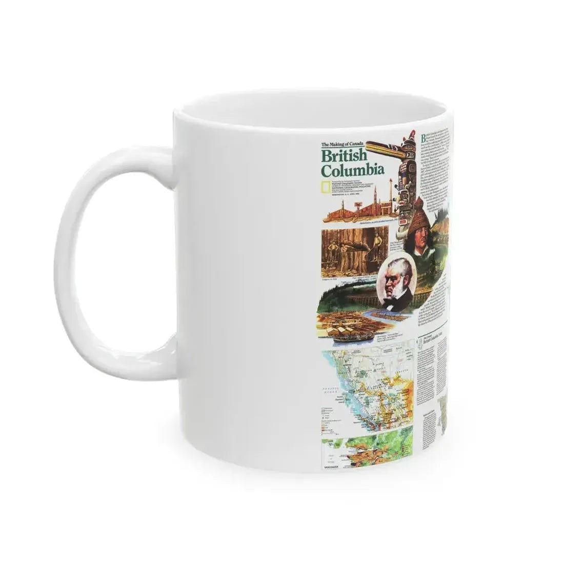 Canada - British Columbia 2 (1992) (Map) White Coffee Mug - Go Mug Yourself