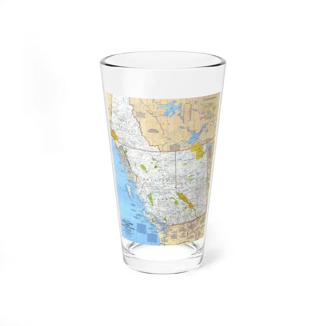 Canada - British Columbia, Alberta & Yukon (1978) (Map) Pint Glass 16oz 16oz - Go Mug Yourself