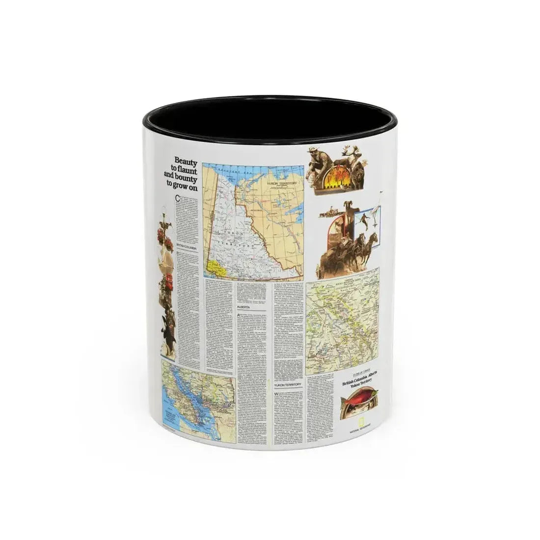 Canada - British Columbia, Alberta & Yukon 2 (1978) (Map) Accent Coffee Mug 11oz Black - Go Mug Yourself