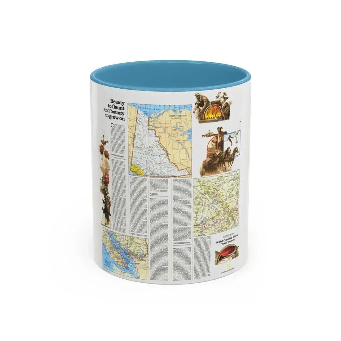 Canada - British Columbia, Alberta & Yukon 2 (1978) (Map) Accent Coffee Mug 11oz Light Blue - Go Mug Yourself