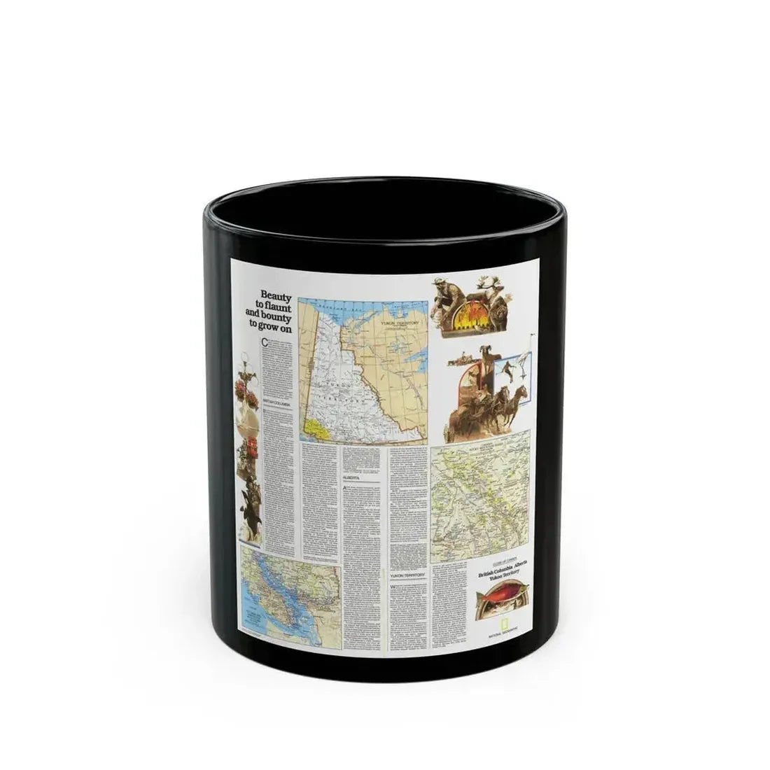 Canada - British Columbia, Alberta & Yukon 2 (1978) (Map) Black Coffee Mug 11oz - Go Mug Yourself