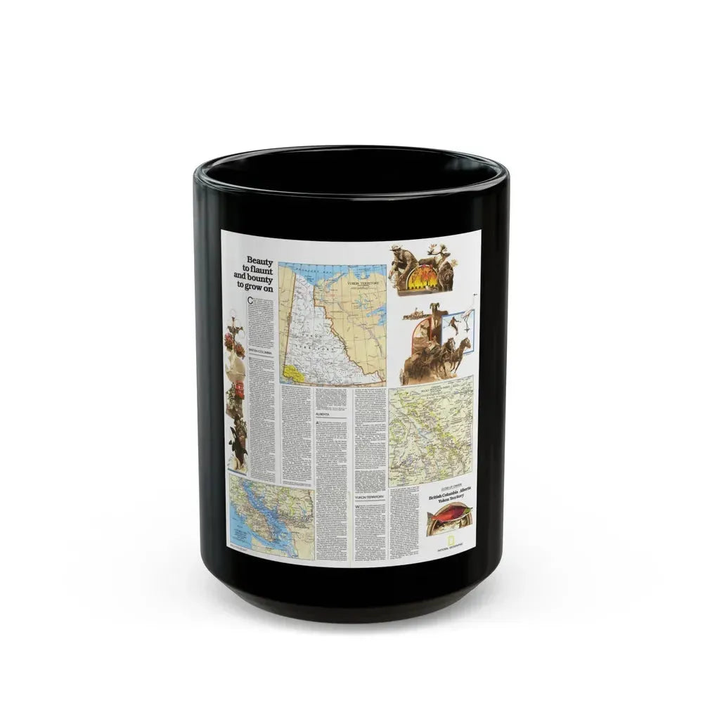 Canada - British Columbia, Alberta & Yukon 2 (1978) (Map) Black Coffee Mug 15oz - Go Mug Yourself
