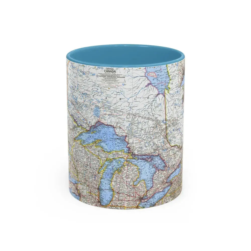 Canada - Central (1963) (Map) Accent Coffee Mug 11oz Light Blue - Go Mug Yourself