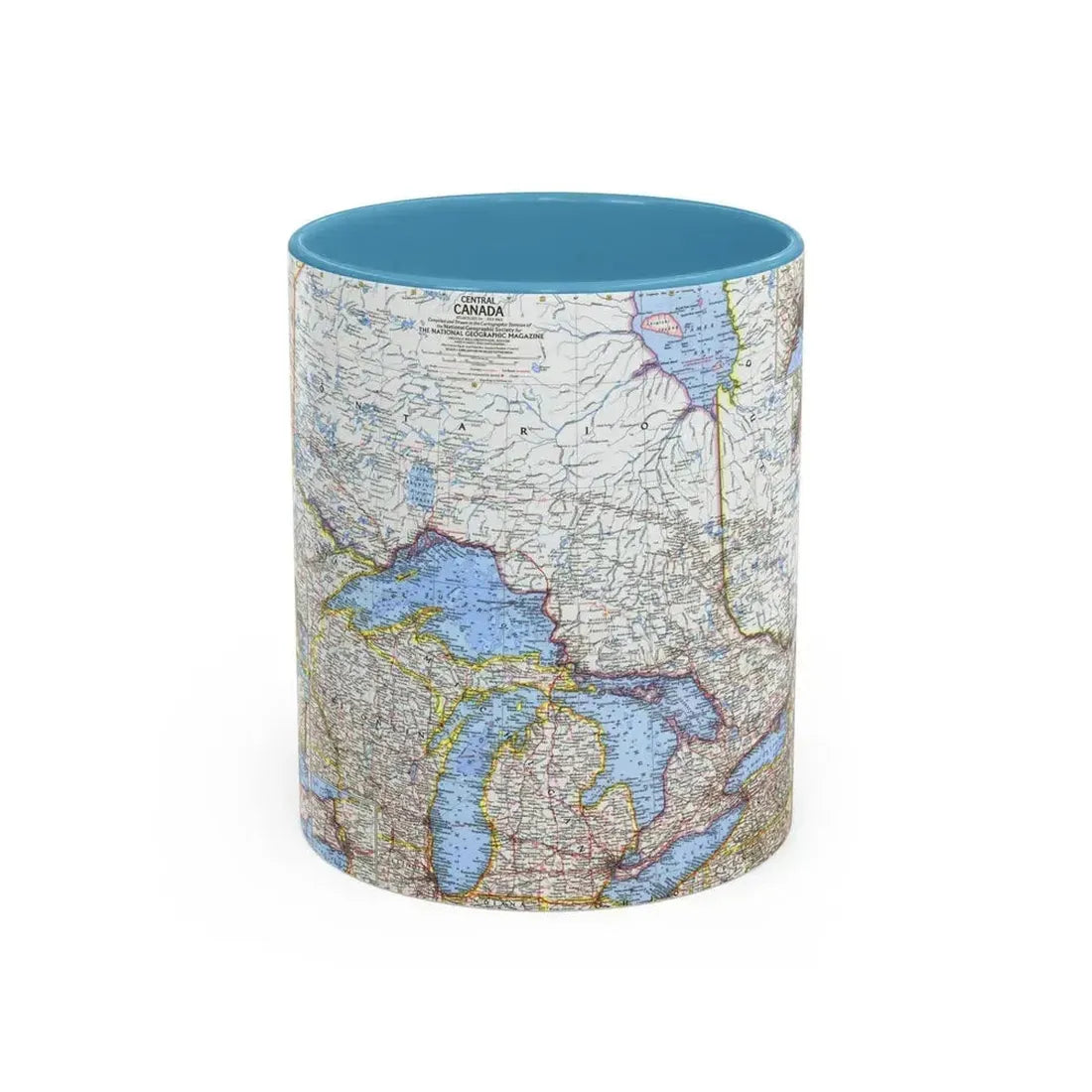 Canada - Central (1963) (Map) Accent Coffee Mug 11oz Light Blue - Go Mug Yourself
