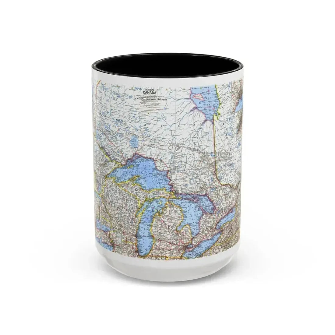 Canada - Central (1963) (Map) Accent Coffee Mug 15oz Black - Go Mug Yourself