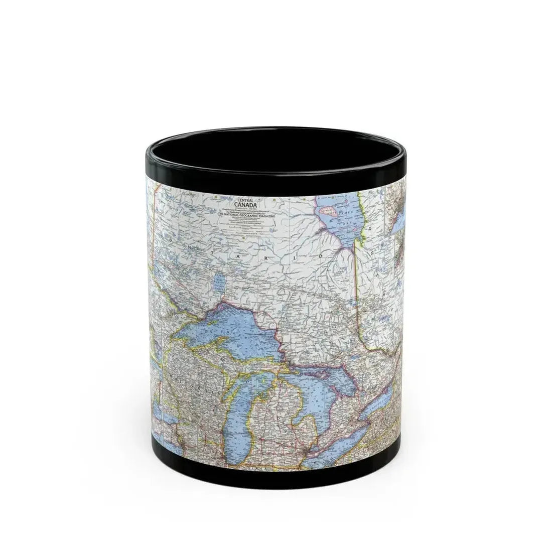 Canada - Central (1963) (Map) Black Coffee Mug 11oz - Go Mug Yourself