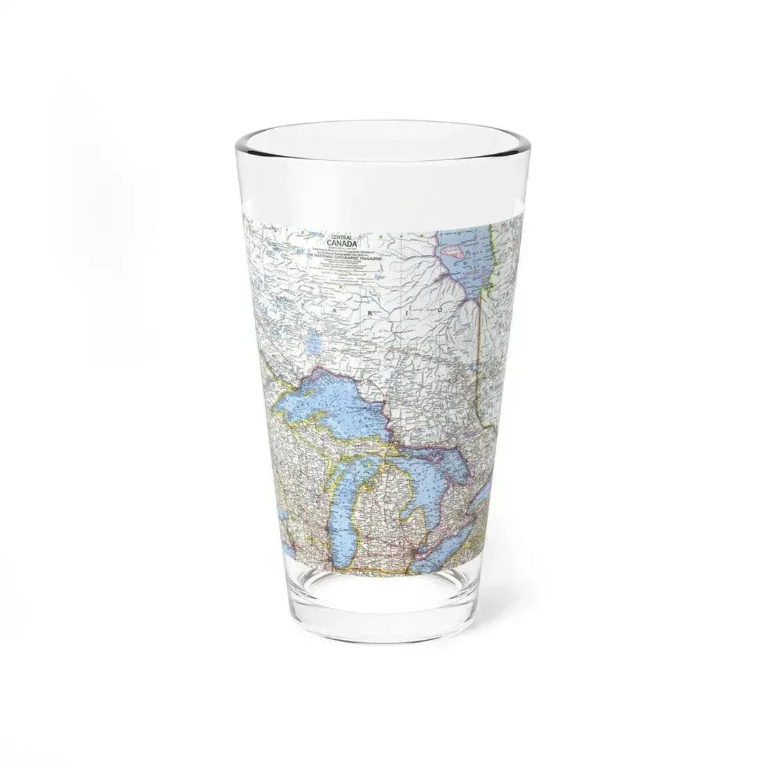 Canada - Central (1963) (Map) Pint Glass 16oz 16oz - Go Mug Yourself