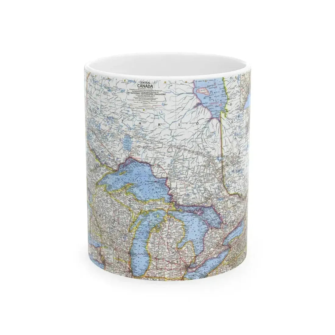 Canada - Central (1963) (Map) White Coffee Mug 11oz - Go Mug Yourself
