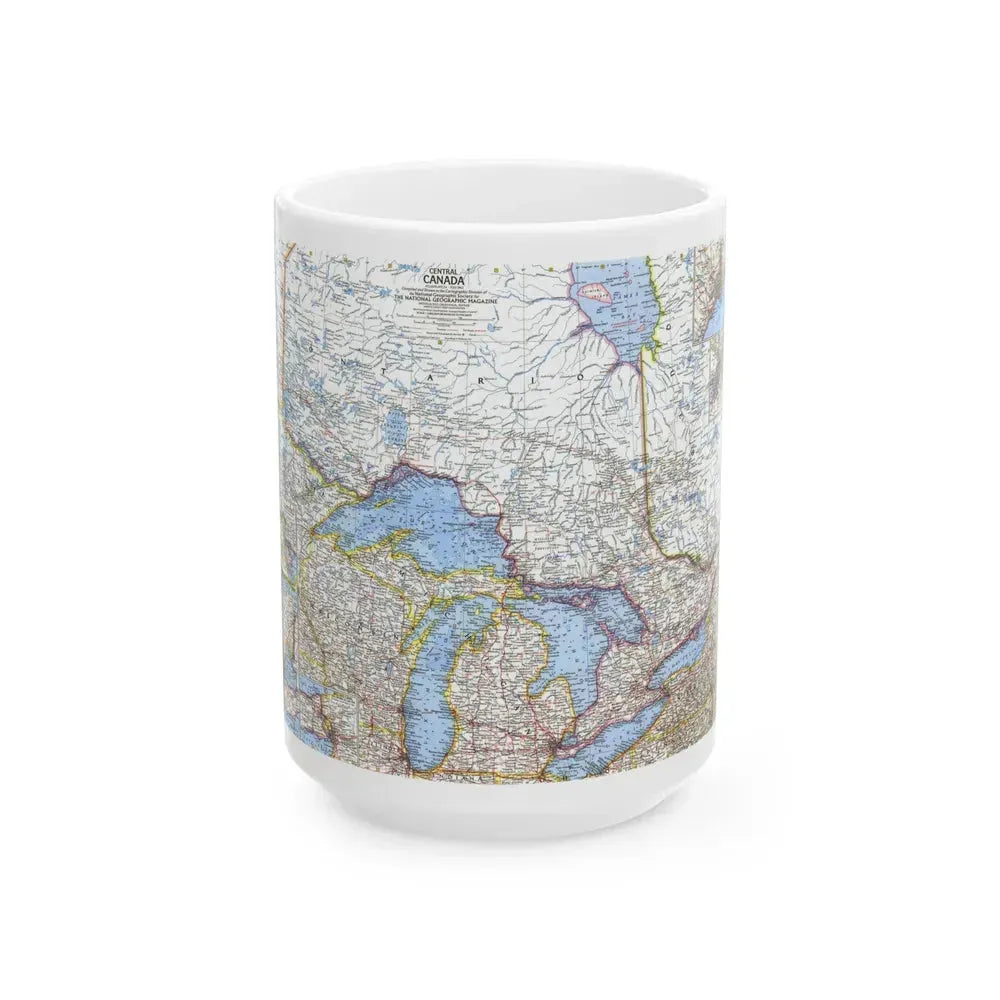 Canada - Central (1963) (Map) White Coffee Mug 15oz - Go Mug Yourself