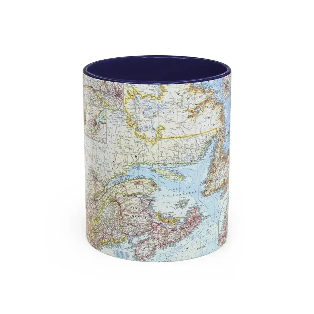 Canada - Eastern (1967) (Map) Accent Coffee Mug 11oz Navy - Go Mug Yourself