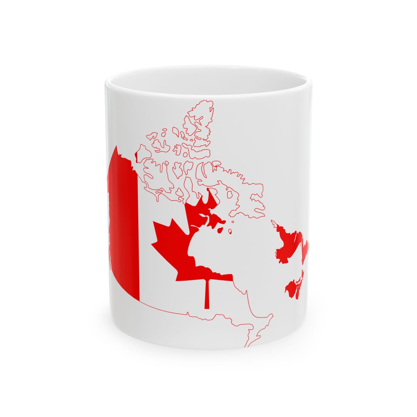 Canada flag map without Quebec (Canada) White Coffee Mug-11oz-Go Mug Yourself